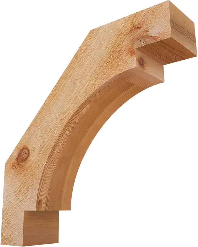 Ekena Millwork BRC04X16X16MRC00RWR 4"W x 16"D x 16"H Merced Rough Sawn Knee Brace, Western Red Cedar