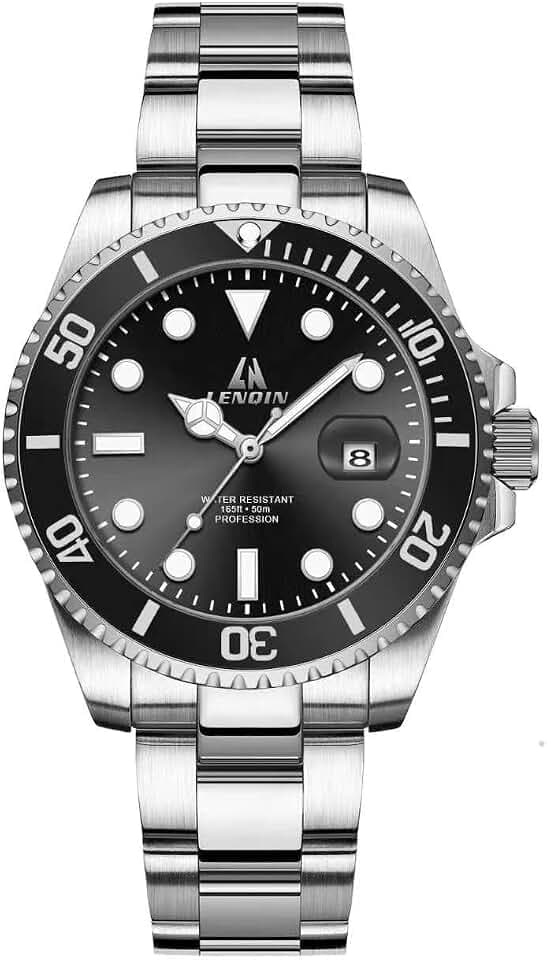LN LENQIN Mens Watches Stainless Steel Waterproof Watch for Men