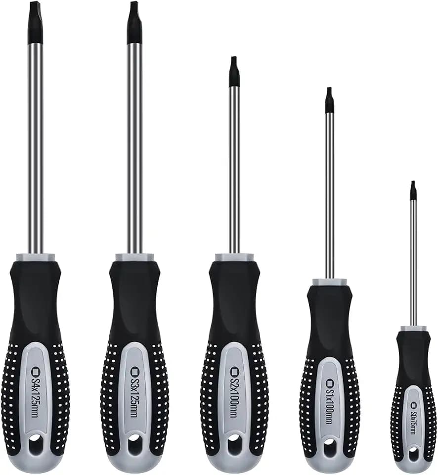Narwhal Robertson Square Head Screwdriver Set (5 Pack in the Following Sizes: #0, #1, #2, #3, and #4) Forged Steel with Magnetic Tips & Soft Ergonomic Handle