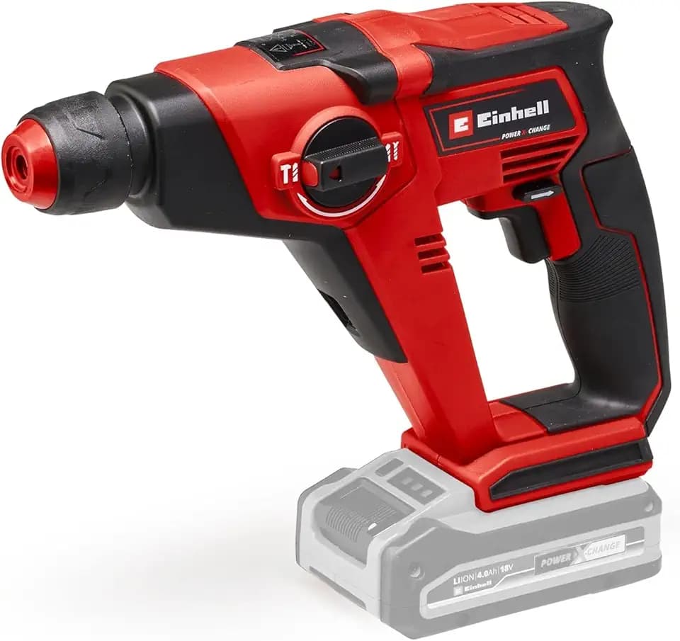 Einhell Akku-Bohrhammer TE-HD 18/12 Li-Solo Power X-Change (Lithium-Ionen, 18 V, 1,3 J, Bohrleistung in Beton 12 mm, SDS-plus-Aufnahme, LED-Licht, ohne Akku und Ladegerät)