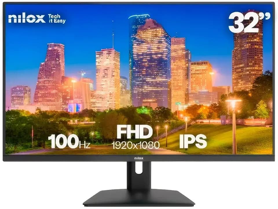 Nilox NXM32FHD1001 Gaming-Monitor 32 Zoll Full HD IPS, Frequenz 100 Hz, Zeit 4 ms, HDMI/VGA, VESA 75 × 75 mm