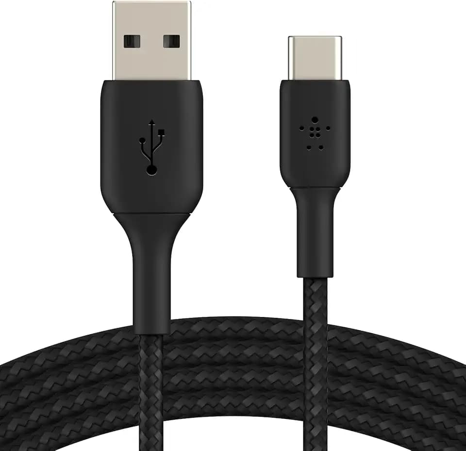 Belkin USB A to USB C 15W Braided Cable 6.6ft iPhone Charger Cord