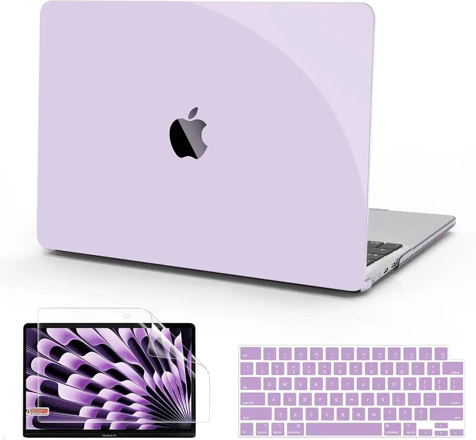 B BELK for MacBook Air 15 inch Case 2026-2023 M5 M4 M3 M2, Crystal Purple