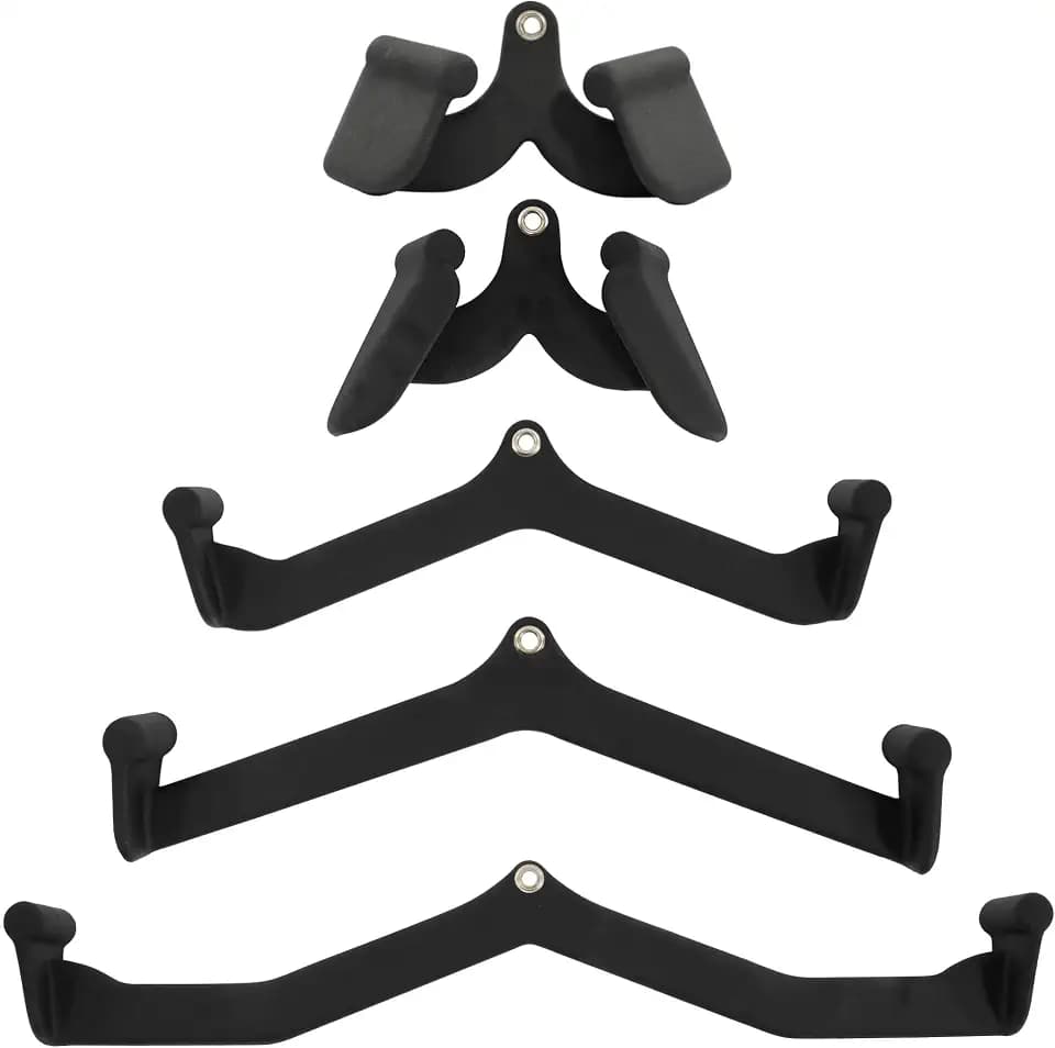 HULKFIT LAT Pulldown Attachments, 5 Piece Cable Machine Handle Set for Gym