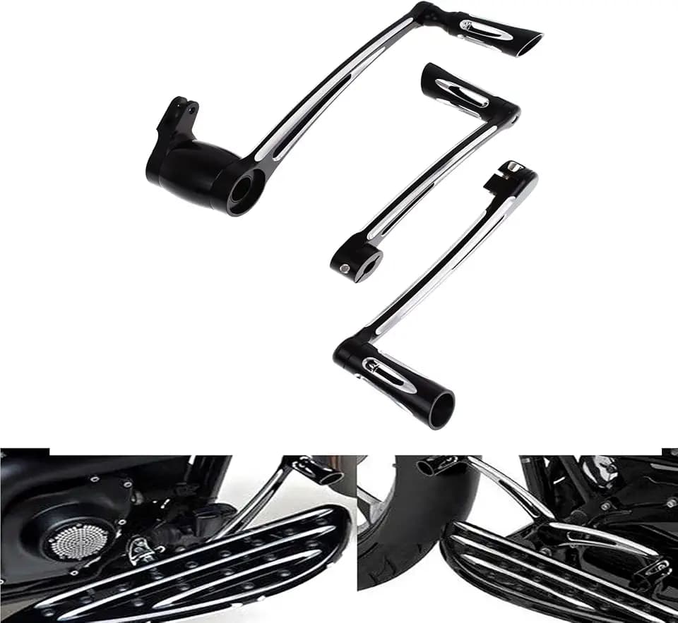 Motorcycle Brake Arm Pedal Shift Lever Shifter Pegs Kit Fit for Harley Touring Road King Road Glide Street Glide Electra Glide Trike 2008-2013 Black
