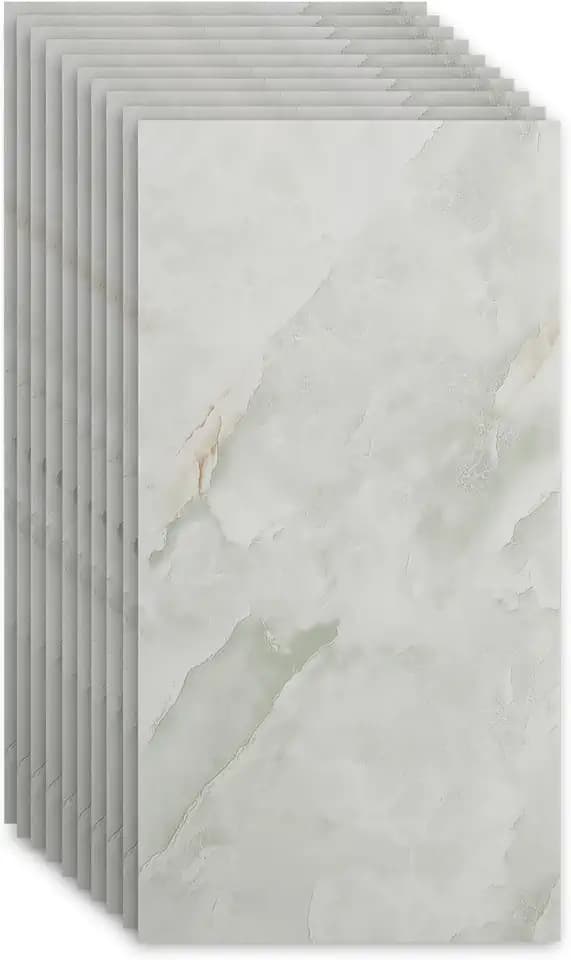 Küchenfliesen Selbstklebend, 10 Stück 60cm x 30cm Wandverkleidung Selbstklebend, PVC Fliesenaufkleber Wandfliese Aufkleber (Light Slate)