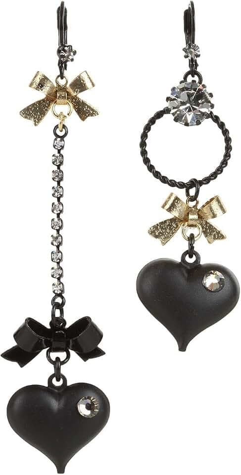 Betsey Johnson Women's Heart/Bow Drop Earrings