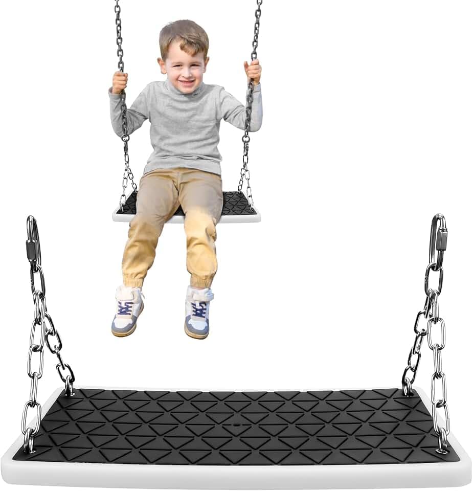 Swing Seat Accessories Heavy Duty, Non Slip Tree Swing Playground Backyard Swing Set Replacement Indoor Outdoor, Black