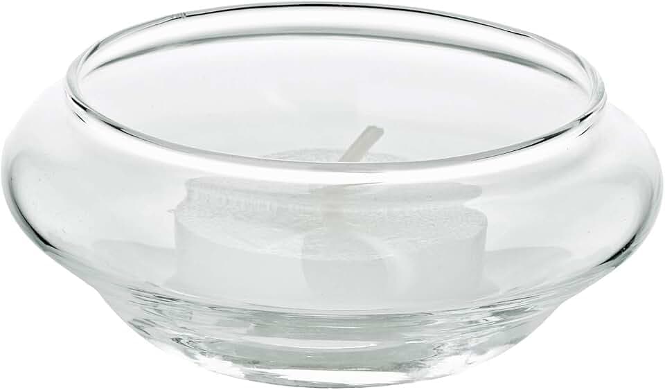 EDZARD Schwimm-Teelichtglas Iris 6er-Set (Ø 8 cm, Höhe 4 cm), mundgeblasen