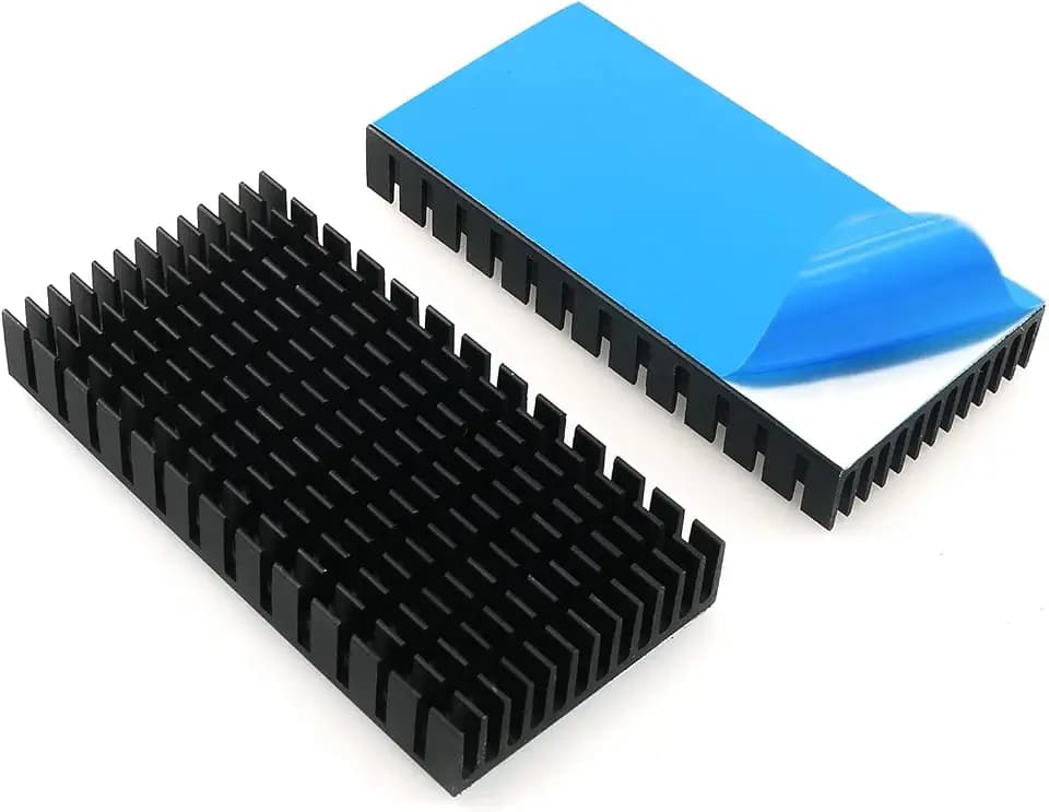 4Pcs Heatsink 80 x 40 x 11mm Black Aluminum Heat Sink Radiator Cooler with Thermal Conductive Adhesive Tape Cooling Fin for 3D Printer Motor, Thermoelectric Peltier