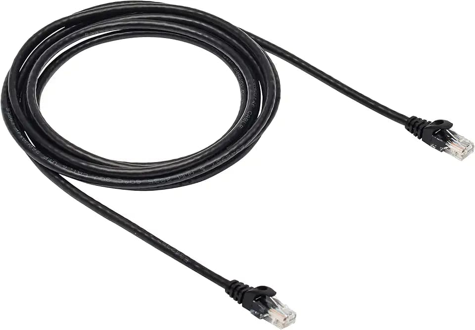 Amazon Basics RJ45 Cat 6 Ethernet Patch Cable, 10Gbps High-Speed, 250MHz, Snagless, Gold-Plated Connectors, 10 Foot, Black Temp