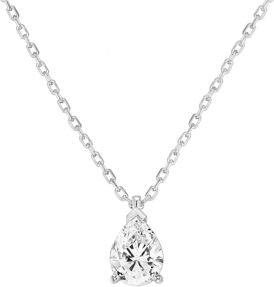 PAVOI 14K Gold Plated Cubic Zirconia Diamond Pendant Necklace for Women | Adjustable Slider