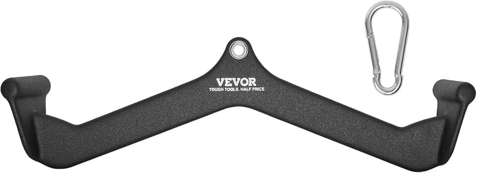 VEVOR Latzug-Aufsatz Ruder-V-Stange-Aufsatz für Kabelzugmaschine, Trizeps-Zugstange, gummibeschichteter Griff für Krafttraining am Rücken, Bizeps-Curl-Trizeps-Latzugstange 550 kg belastbar Schwarz