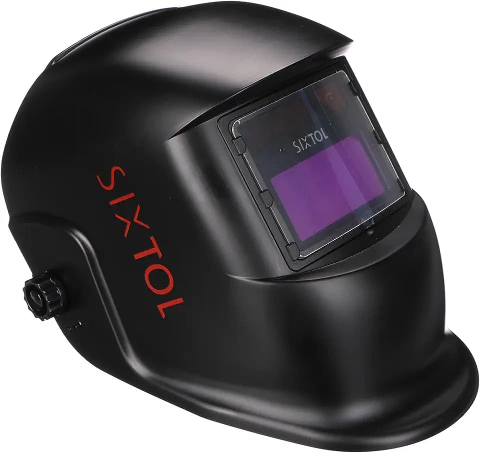 SIXTOL WELDING MASK 1 | Solar Automatisch verdunkelnd Schweißhelm | Schweißmaske | Schleif-Funktion | Breiter Schatten 4/9-13 Schweißhelm für TIG MIG ARC | Schwarz