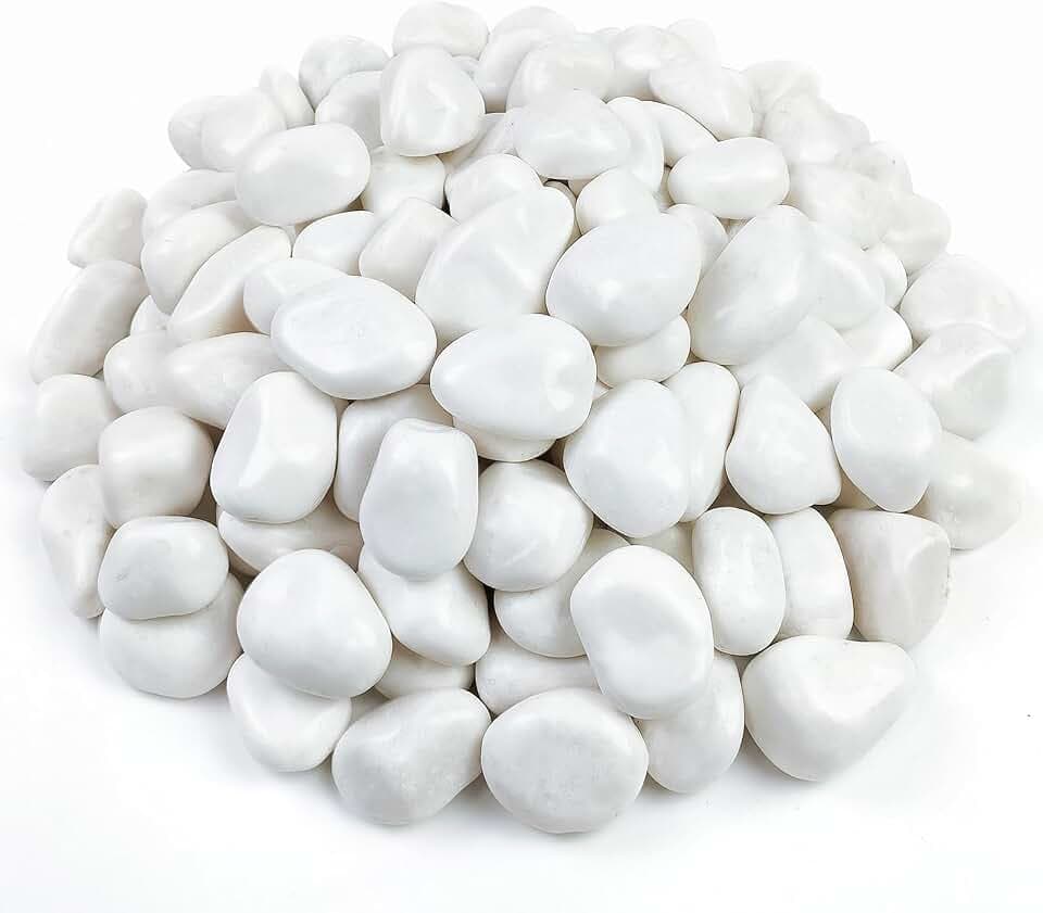 FANTIAN 40 lbs White River Rocks for Landscaping, Pebbles for Plants
