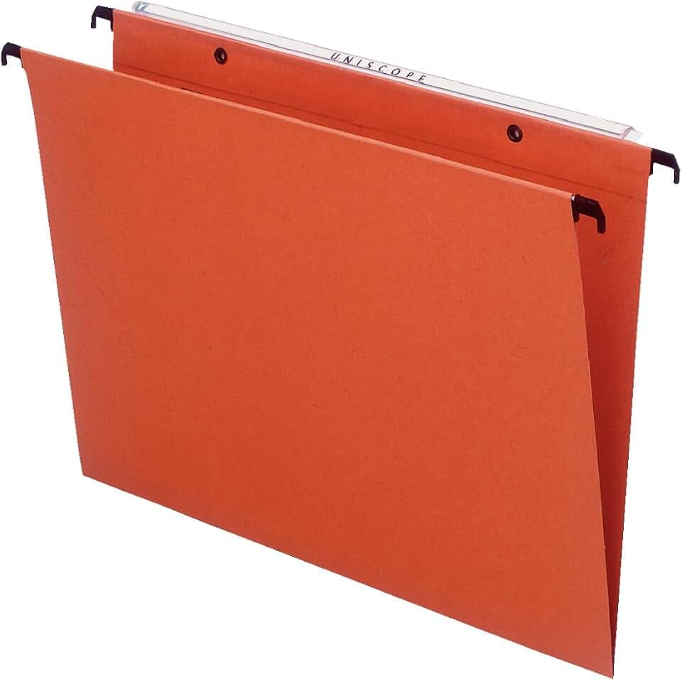 Esselte Orgarex Hängemappe Kraftpapier V-förmiger Boden 15 mm Kapazität Folio-Format 50 Stück orange