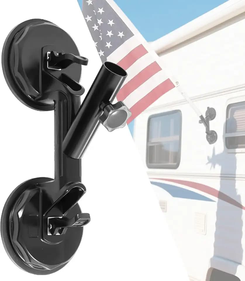 MGY Flag Pole Mount for RVs, Heavy Duty and Quick Install, Suction Cup Flag Holder