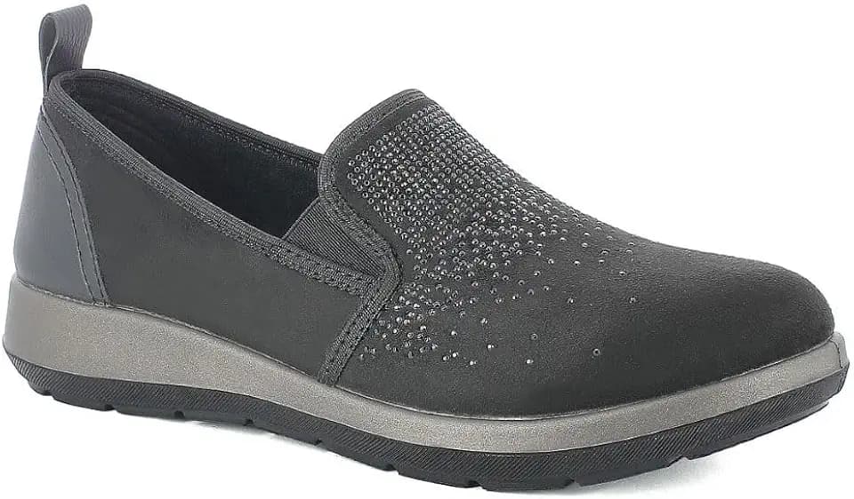 inblu Damen Sneakers mit Glitzer, Bequeme Schuhe mit Herausnehmbarem Fußbett, 35/41 Fahrer-Slipper