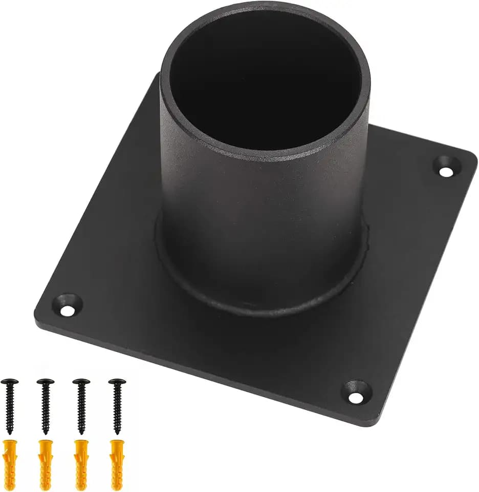 Outdoor Post Light Base Heavy Duty Pier Mount Adapter for 3" Post Light Fixtures Surface Mount Post Matte Black (1 PCS)