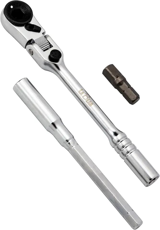 LABEAR 1/4" T-Handle Locking Flex Head Ratchet Set, 3-Piece