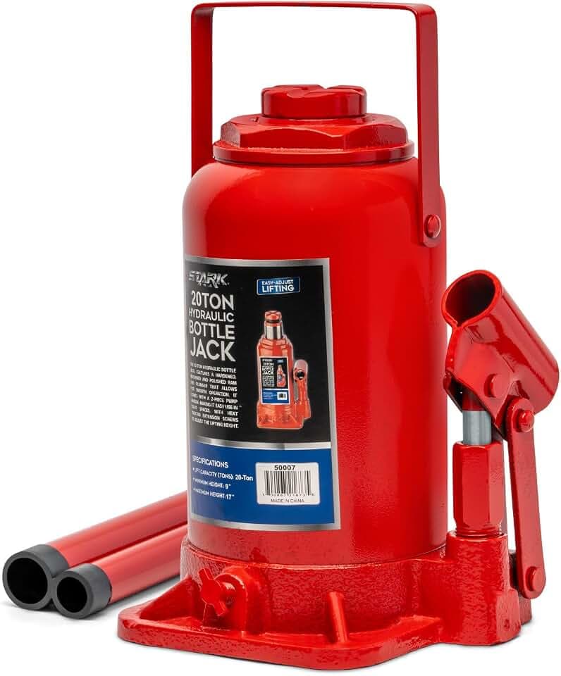 XtremepowerUS Hydraulic Bottle Jack (20 Ton) Portable Hydraulic Jack Lift Height Farm RV Truck Equipment Automotive Shop