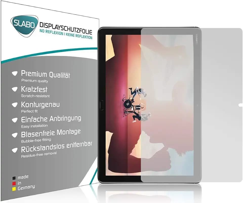 Slabo 2 x Displayschutzfolie für Huawei MediaPad M5 Lite (10.1") Displayschutz Schutzfolie Folie No Reflexion | Keine Reflektion MATT