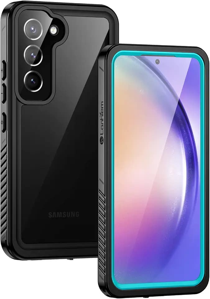 Lanhiem for Samsung A54 5G Case, Galaxy A54 5G Case, IP68 Waterproof Dustproof Cover with Screen Protector, Heavy Duty Full Body Protective Phone Case for Samsung Galaxy A54, Blue/Clear