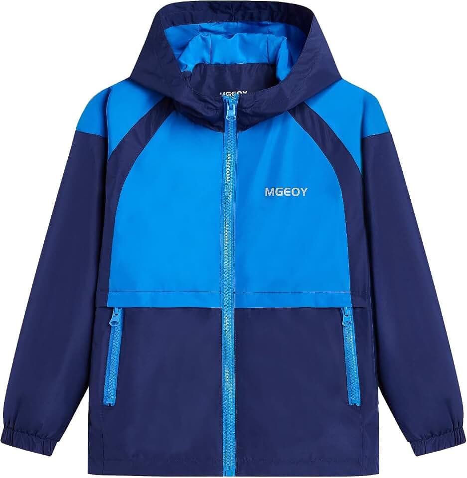 MGEOY Kids Rain Jackets Waterproof with Hood Lightweight Rain Coats for Girls Boys