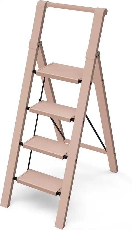 Taranta 4 Step Ladder,Aluminum Step Stool Foldable-Peach Pink