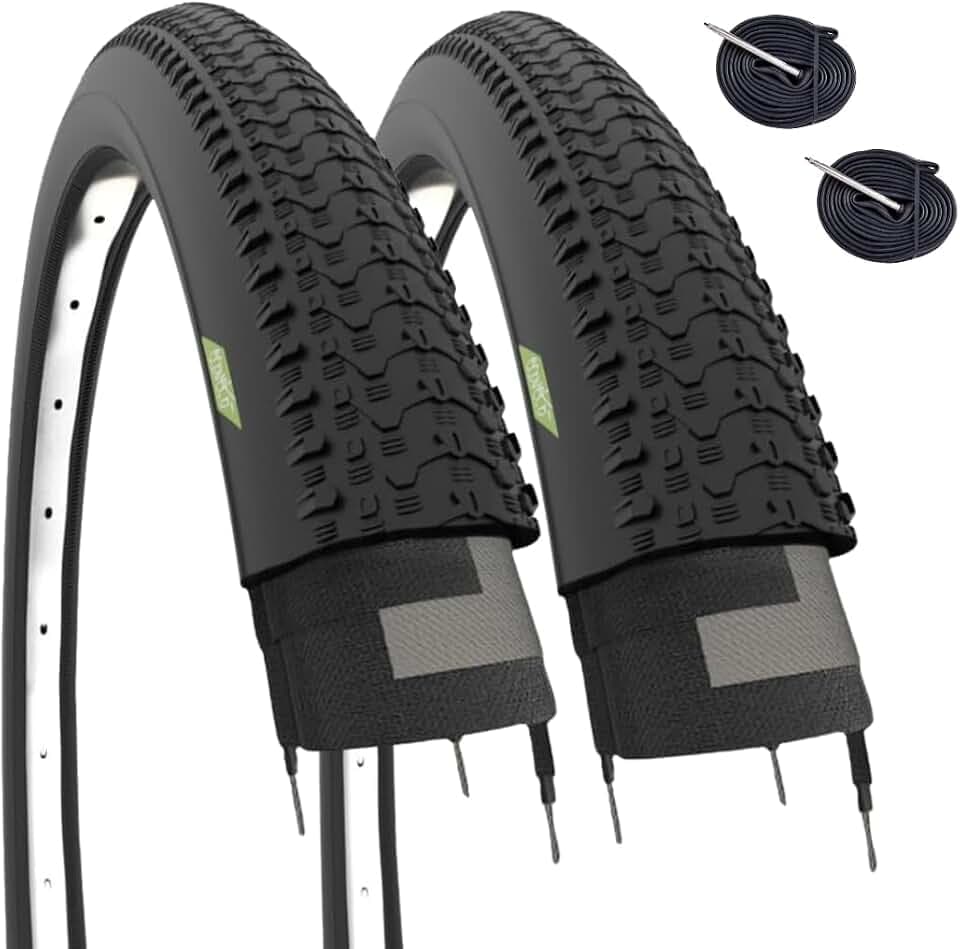 Ecovelò Schwarz 2 Reifen 27,5 X 2,10 (54-584) + 2 Luftkammern Mit Französischem Ventil Für Mountainbike, Rennrad, Herren Off-Road Trekking