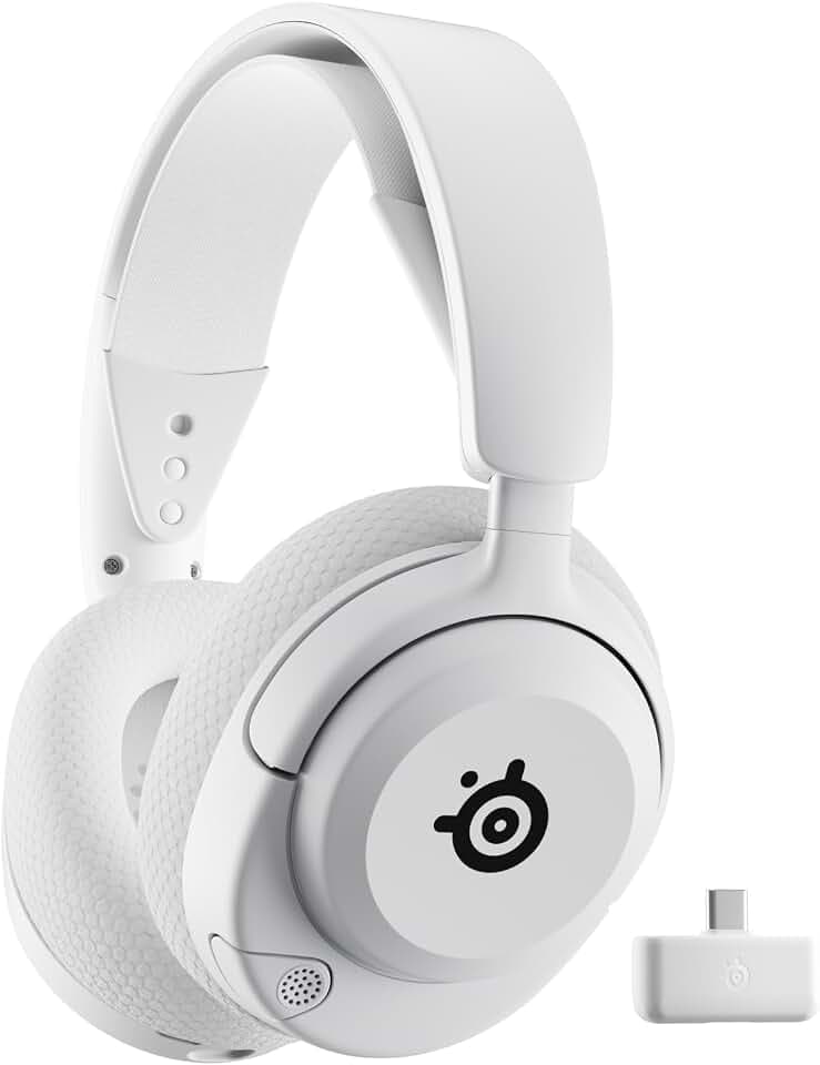 SteelSeries Arctis Nova 5 Kabelloses Multi-System-Gaming-Headset, weiß, magnetische Neodym-Treiber, mehr als 100 Audio-Voreinstellungen – Akku 60 HR – 2,4 GHz oder BT