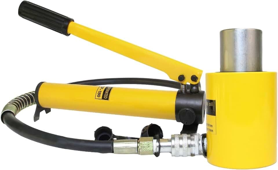 20 Ton Hydraulic Cylinder Jack, Heavy Duty 4 Inch Stroke Porta Power Ram with Hand Pump, Single Acting Lifting Cylinder for Machinery, Construction, Repair