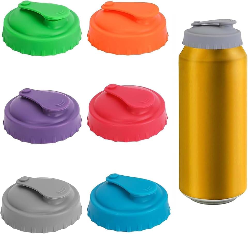 6 Stück Getränkedosen Verschluss,Dosenverschluss Getränkedosen,Dosen Verschluss,Wiederverwendbares Getränkedosen Deckel,Silikon Dosendeckel Getränkedose,Geeignet für Soda-Biergetränke