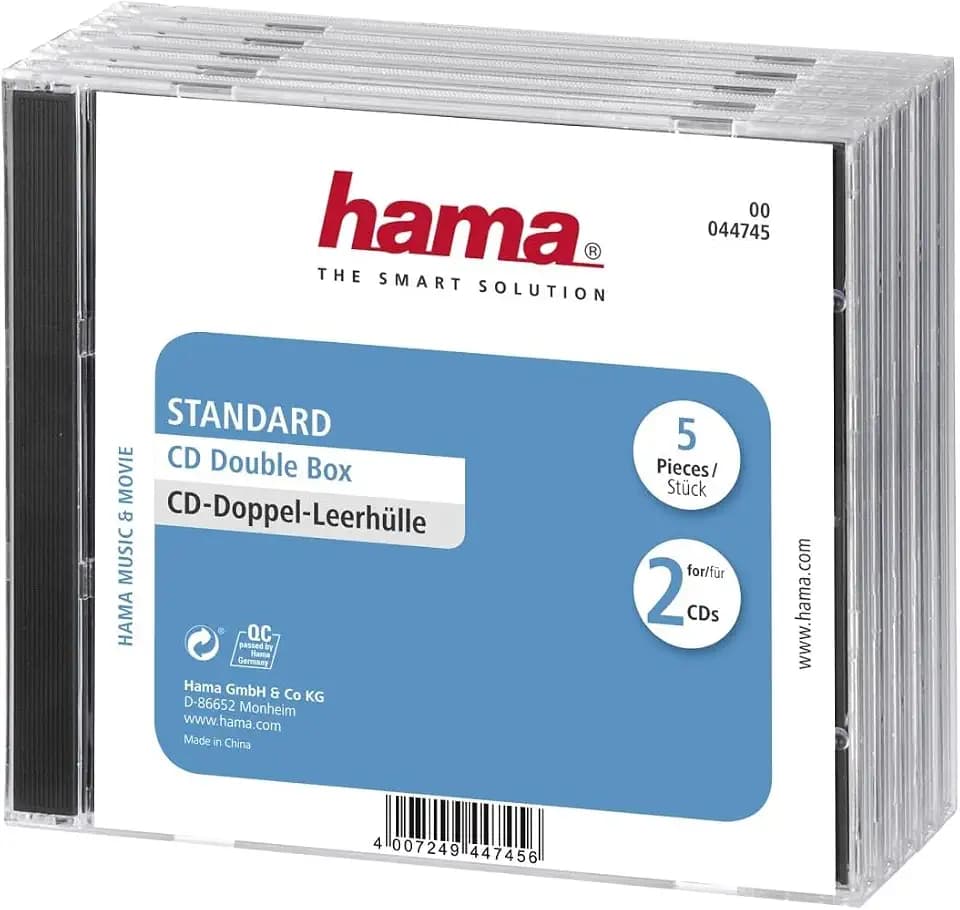 Hama CD-Doppel-Leerhülle, 5er-Pack, Standard