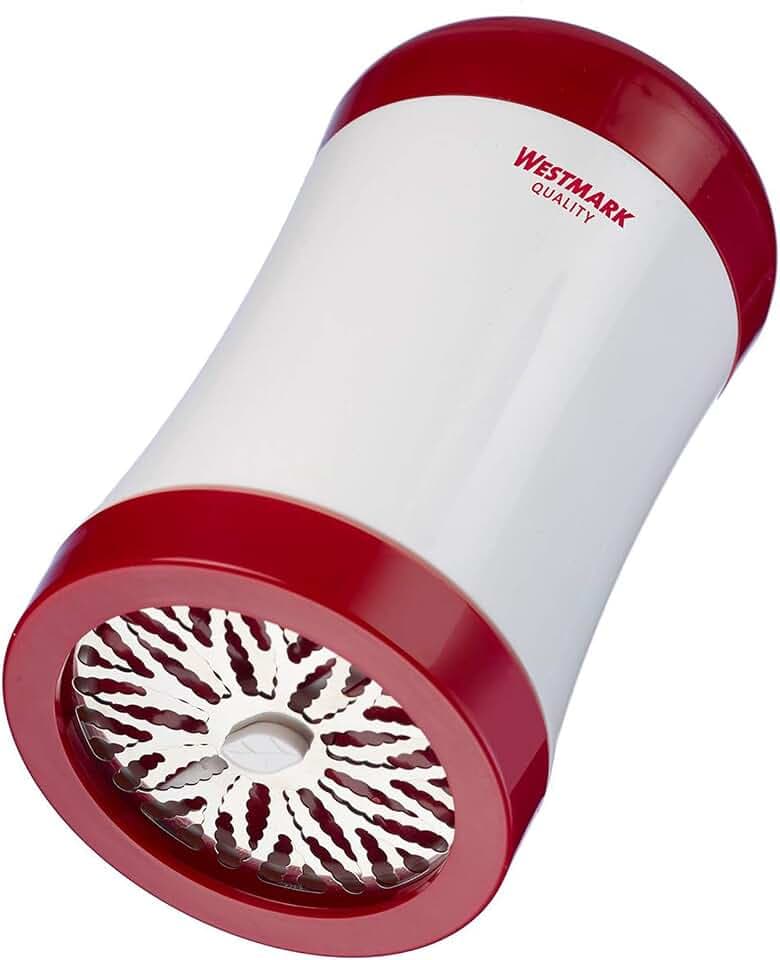 Westmark Kräuter-Schneider/Parmesan-Käsereibe, Mit austauschbaren, scharfen Einlege-Schneidscheiben, Kunststoff/Rostfreier Edelstahl, Weiß/Grün, 11602260, 7.50 x 7.50 x 13.40 cm