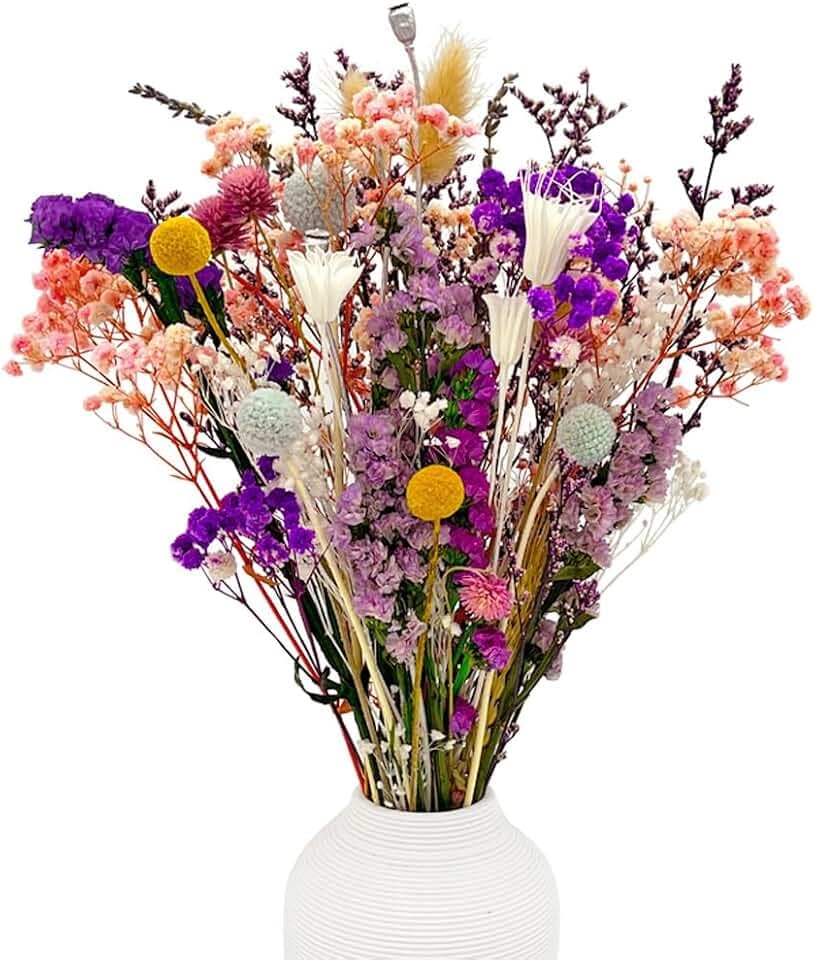 39 Stück Trockenblumen Deko Set Natürlichen Strohblumen Trockenblumenstrauß Getrocknete Blumen Trockenblumen Deko für Wohnzimmer Haushalt Hochzeit und Tischdeko