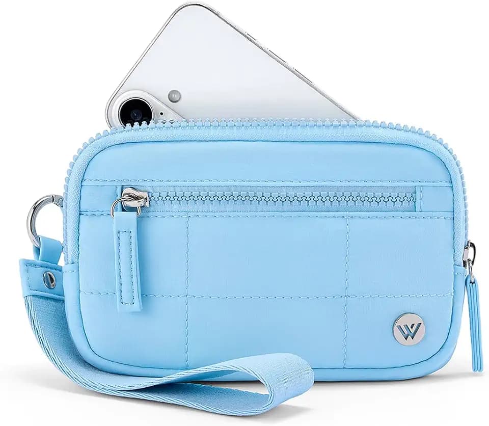 WESTBRONCO Wristlet Wallets for Women – RFID Blocking Quilted Nylon Phone Wallet, Card Holder Purse for Travel & Everyday Use