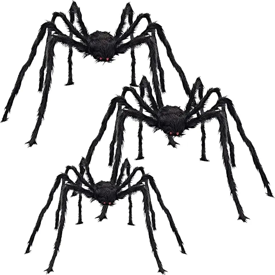 3 groß 150cm 150cm 120cm Gruselige Spinnen Set Halloween Spinnen Riesenspinne Halloween Horror Deko schwarz