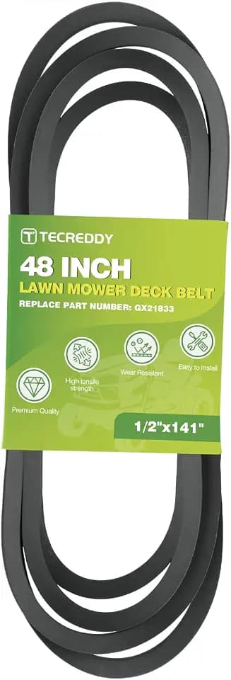 GX21833 48 Inch Mower Deck Belt for John Deere 145 D140 D150 D155 D160 L120 L130 LA130 LA140 LA145 LA155 LA165 Z200 Z255 Z300 Z355E Riding Lawn Mower GX20571, 1/2" X 141.7"