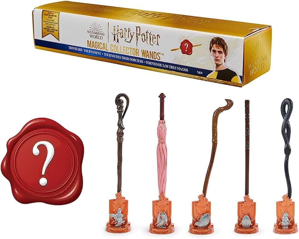 Wizarding World Harry Potter Überraschungs-Sammelstab aus Harry Potter und dem Feuerkelch, mit Basis und Ikone aus Metall, 14+ Jahre