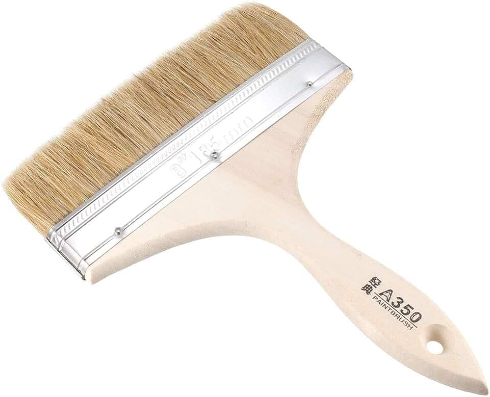 uxcell 8 Inch Chip Paint Brush Synthetic Bristle with Wood Handle for Wall Treatment