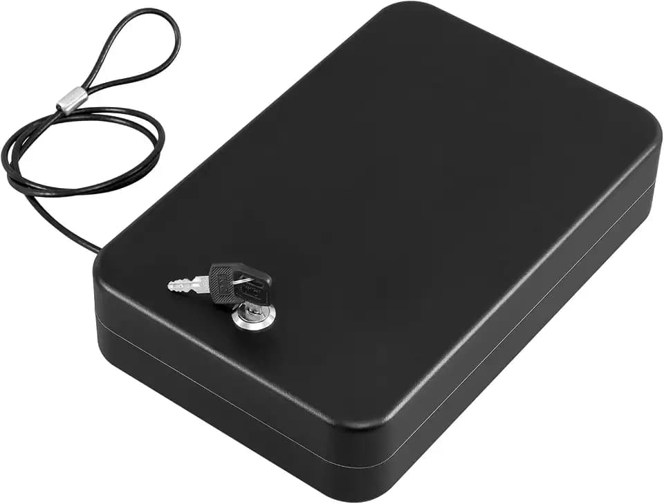 Dalmbox Compact Portable Handgun Pistol Gun Safe Lock Box for Car & Travel