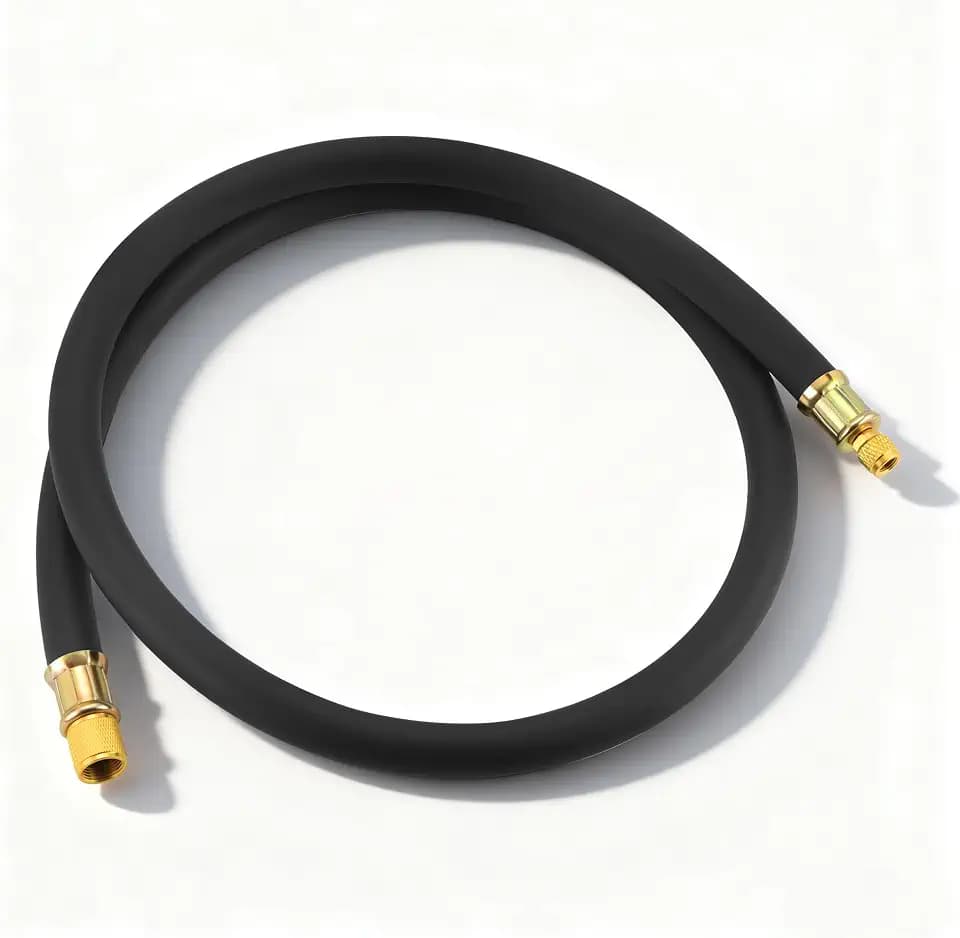 Lichamp HVAC Vacuum Hose, 1/2" Heavy Duty Charge Hose, 6 ft, Black