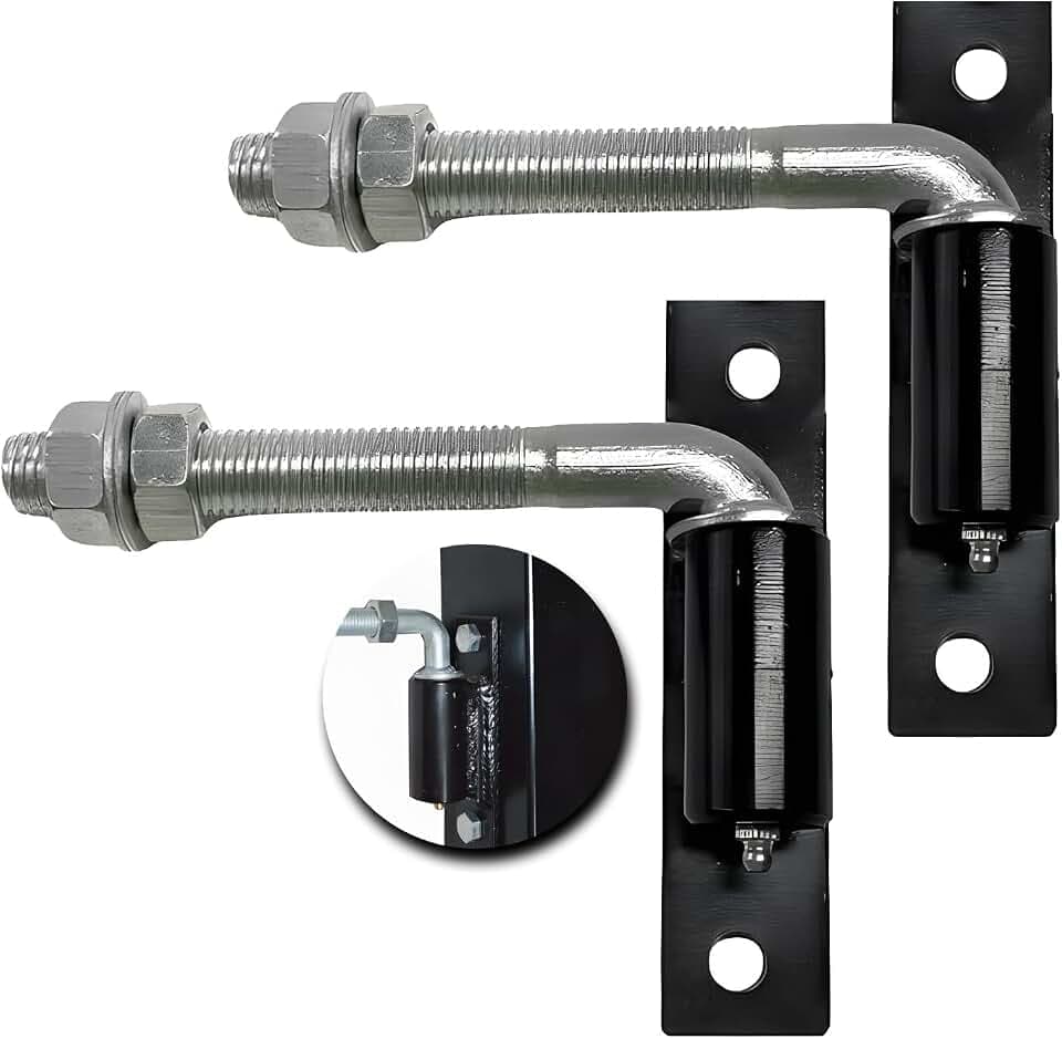 2 Pack Steel J-Bolt Hinge with Plate,Heavy-Duty Welded Hingefor Doors Gates,Heavy-Duty Driveway Gates for Welding on Larger Iron or Steel Gates(Silver,B-3/4)