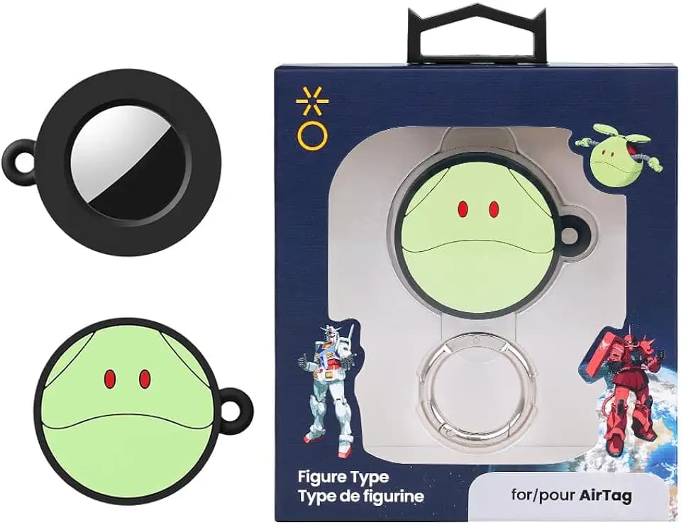 [Limited Edition] iFace Gundam Series Silicone Protective Cover Compatible with Apple AirTag/AirTag 2 Holder [Cute Character Case] [Carabiner Keychain Clip Included] - HARO