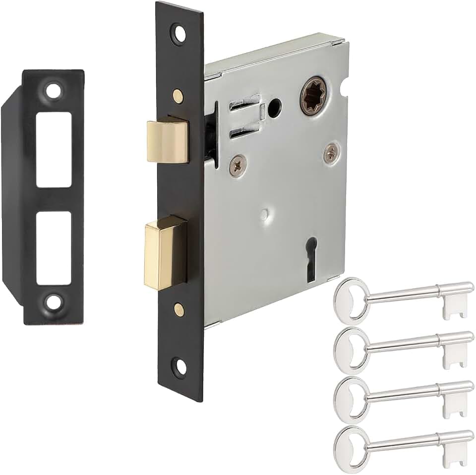 Mortise Lock Latch Replacement Parts, Matte Black Finish