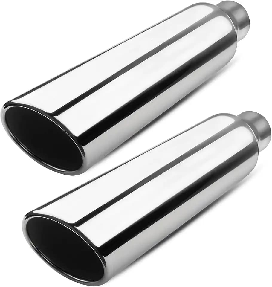 Vurkcy 2.5 inch Inlet Exhaust Tip, 4" Outlet 17" Overall Length, 2PCS