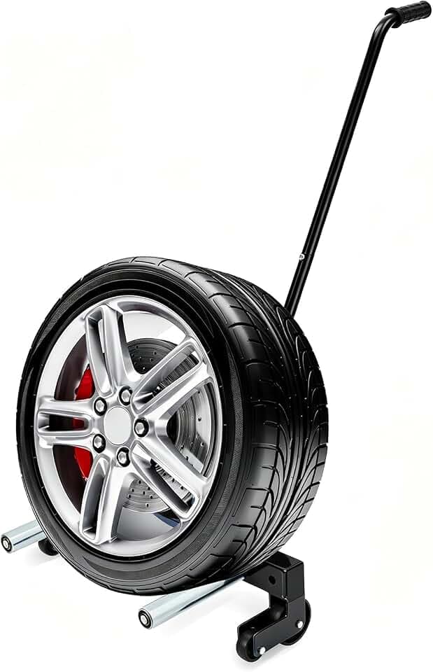 Garvee 500 LBS Heavy-Duty Tire Dolly, Adjustable Heavy-Duty Wheel Moving Cart Tire Transport Tool for Effortless Tire Moving & Storage in Garages, Workshops, Auto Repair Shops, Black