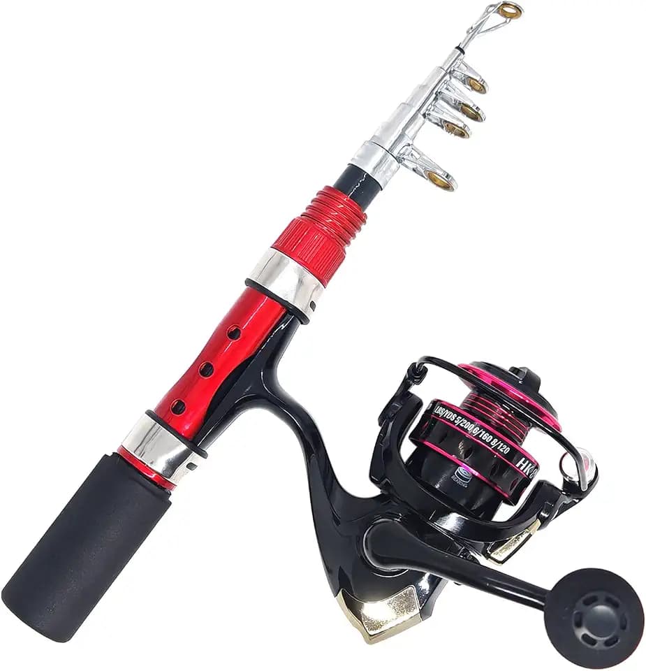 Portable Small Telescopic Fishing Rod and Reel Combo with Bag, Compact Only 9.8 Inches Collapsible Fishing Pole Kit for Saltwater and Freshwater Ice Fishing