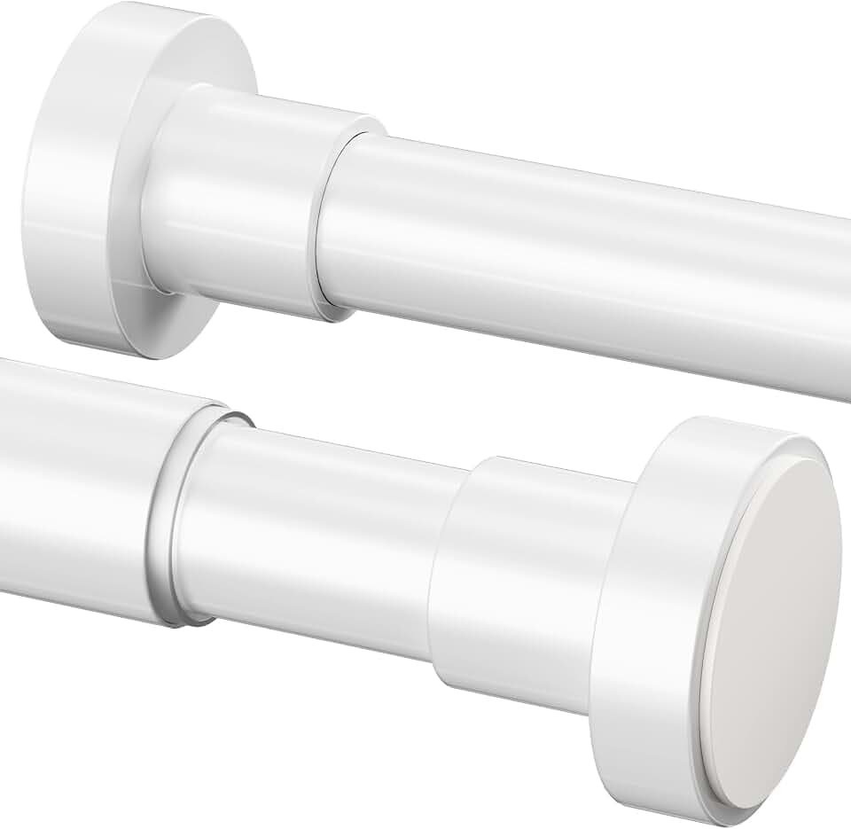 1 Stück Duschvorhangstange ohne Bohren, Duschstange zum Klemmen, Shower Curtain Rod für Schrank, Badezimmer, Balkon (Schwarz, 190-360cm, Ø32mm)